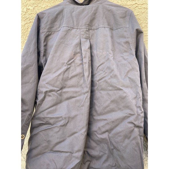 Men's Heavyweight Canvas Gray Size S Small Flannel Lined Shirt Jacket Shacket - Picture 8 of 8